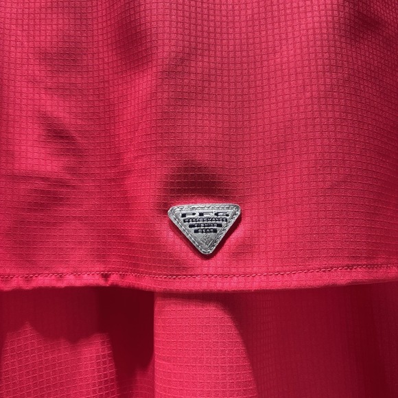 Columbia PFG Women's Shirt Hot Pink Short Sleeve Snap Close Omni Shade Pockets - Picture 15 of 16